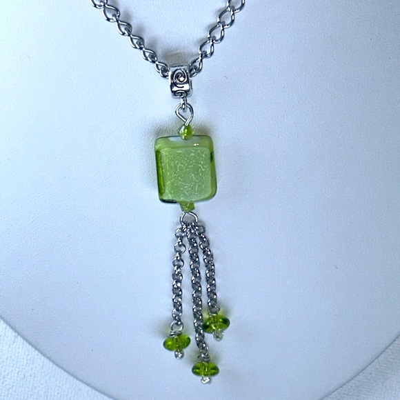 Handmade Beaded Tassel Dangle Hypoallergenic Stainless Steel Necklace Bohemian - Picture 1 of 5
